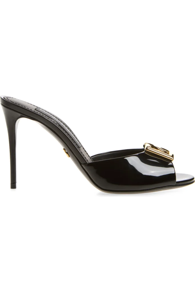 Dolce & Gabbana DG Logo Patent Slide Sandal